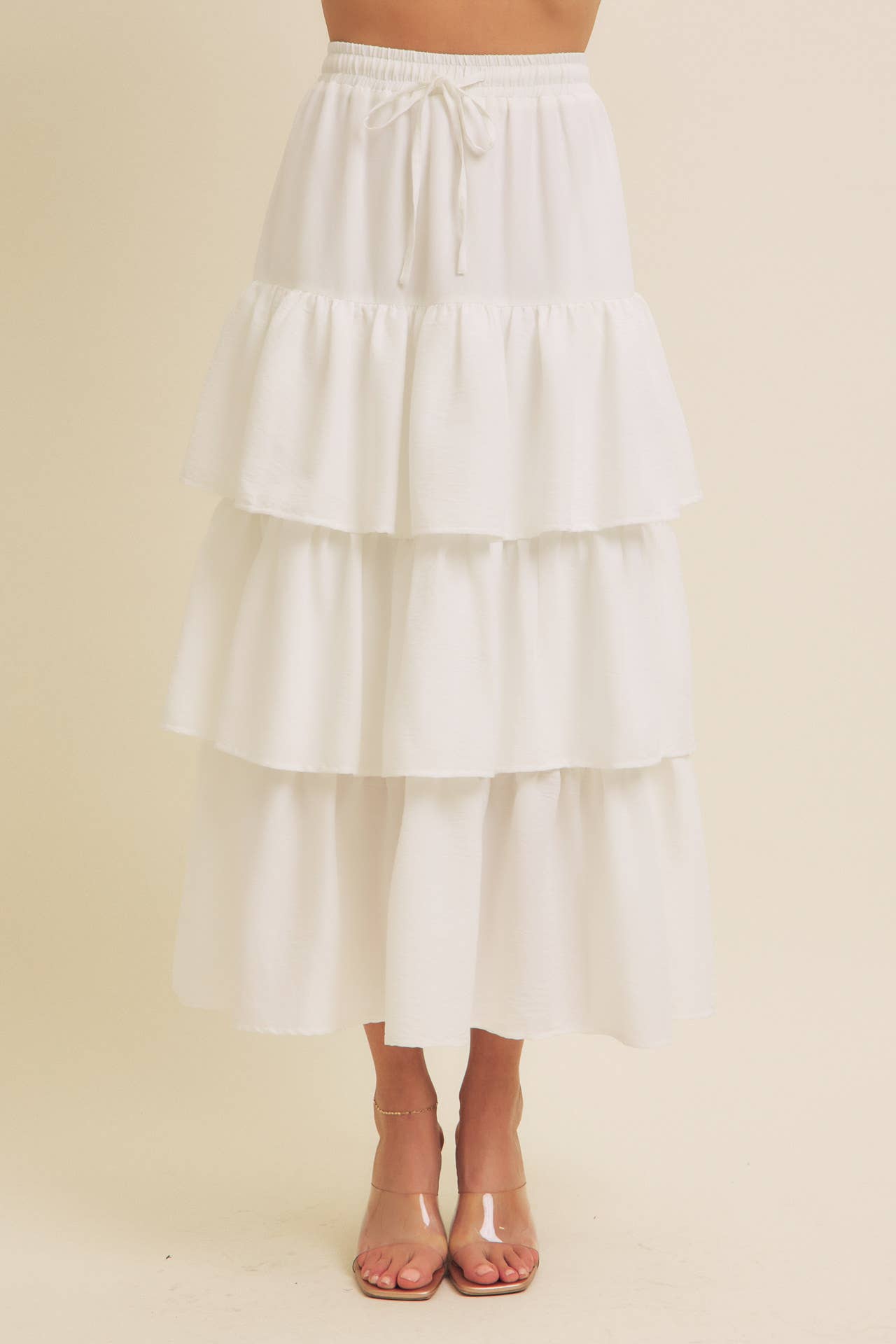 in february - Wholesale Skirt - Women's - AIRY YEAR-ROUND TIERED RUFFLE MAXI SKIRT WITH POCKETS0