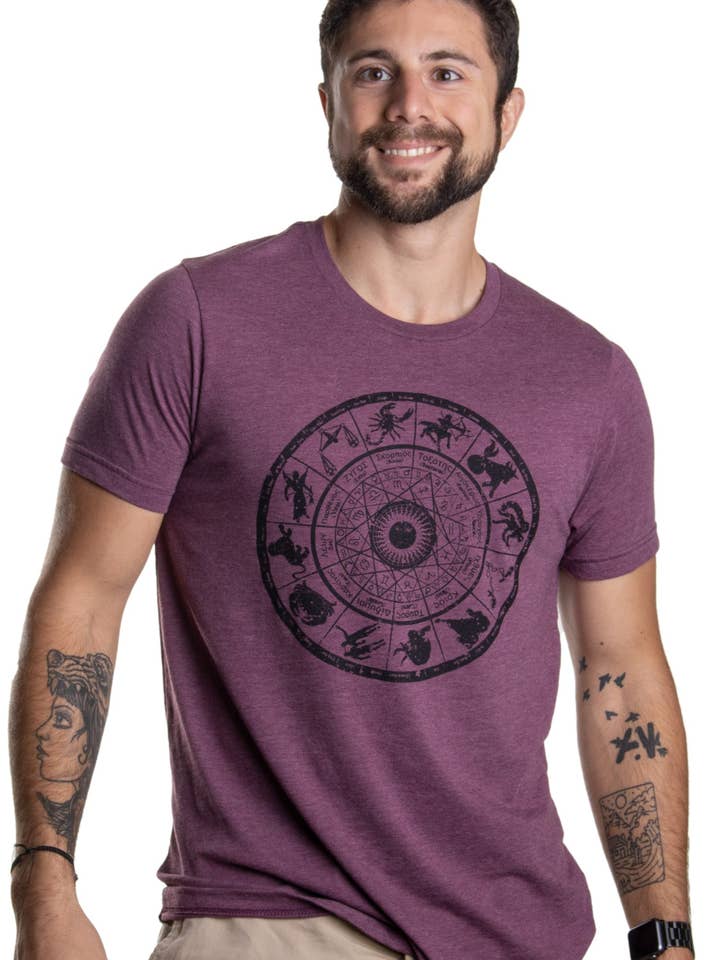 Zodiac Wheel Horoscope Art Spiritual Unisex T-shirt for wholesale by Ann Arbor Tees