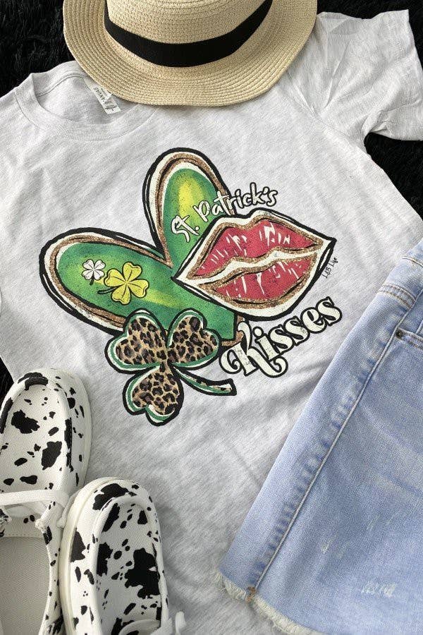 L&B Life - Wholesale Screen Printed T-Shirt - Women's - BC St Patricks Kisses Cute, Vibes, Fun  Graphic Tshirt1