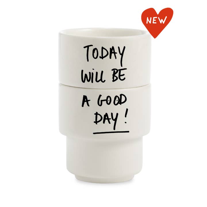 Egg cup good day (set of 2) for wholesale by helen b