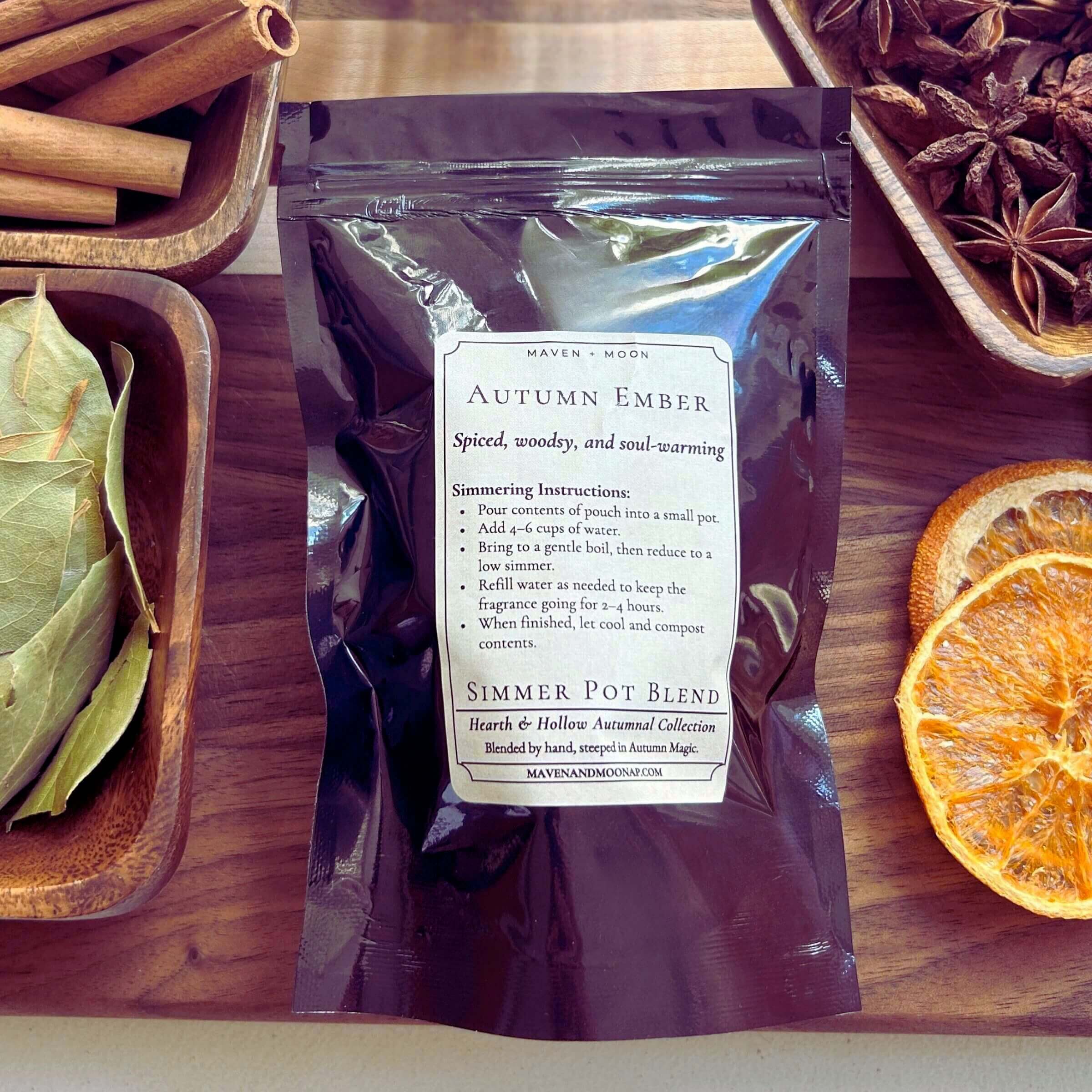 MAVEN + MOON – Engroshandel Potpourri – Efterårsgløde Simmer Pot-blanding – Appelsin & Krydderi Potpourri2