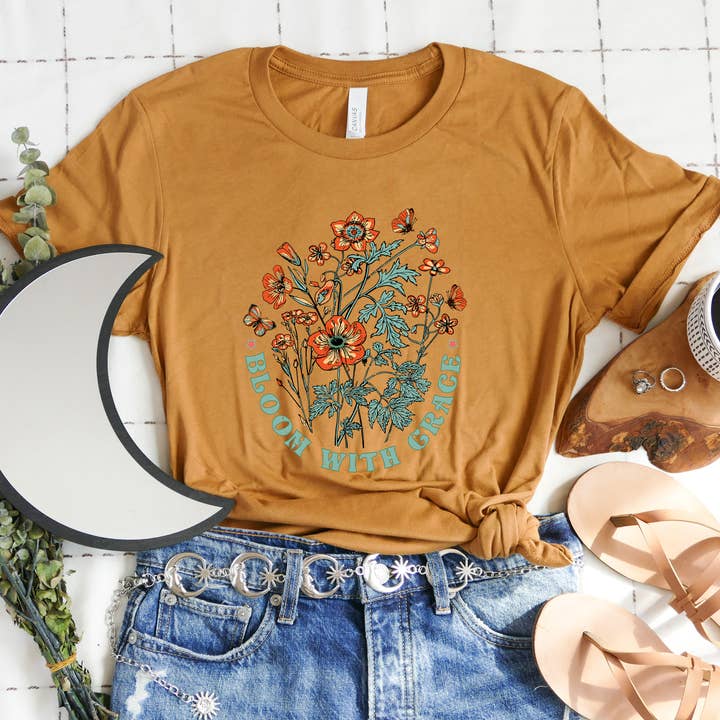Toast Bloom With Grace Tee for wholesale on Faire