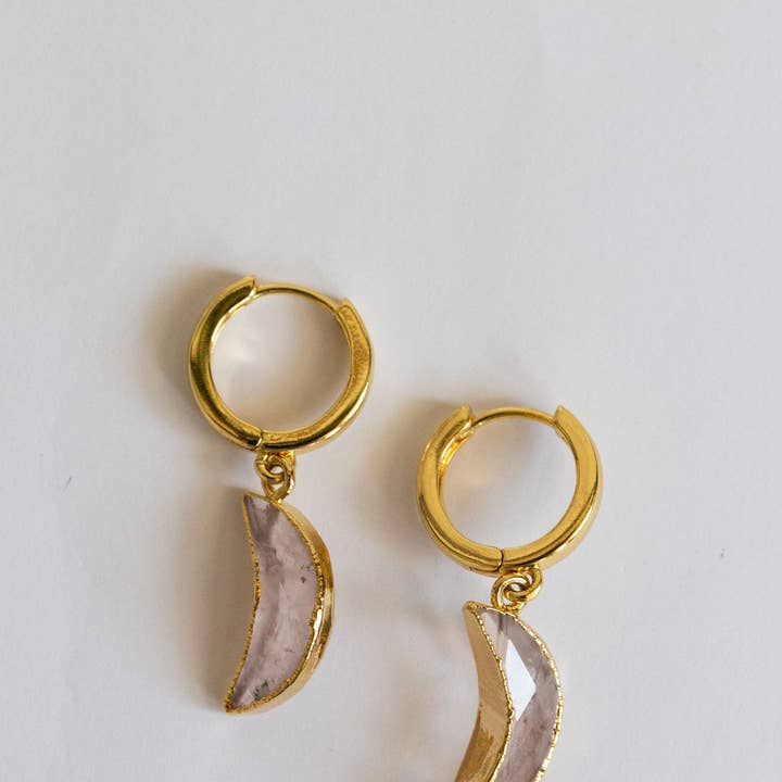 Bohemian and Bouj - Wholesale Huggie Earrings - The Moon Huggies | 18k Gold-Plated