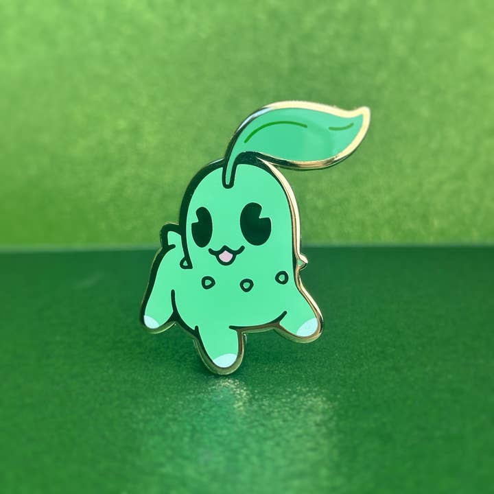 Chikorita Pokémon Emaille-Pin für den Großhandel von Bulbalana
