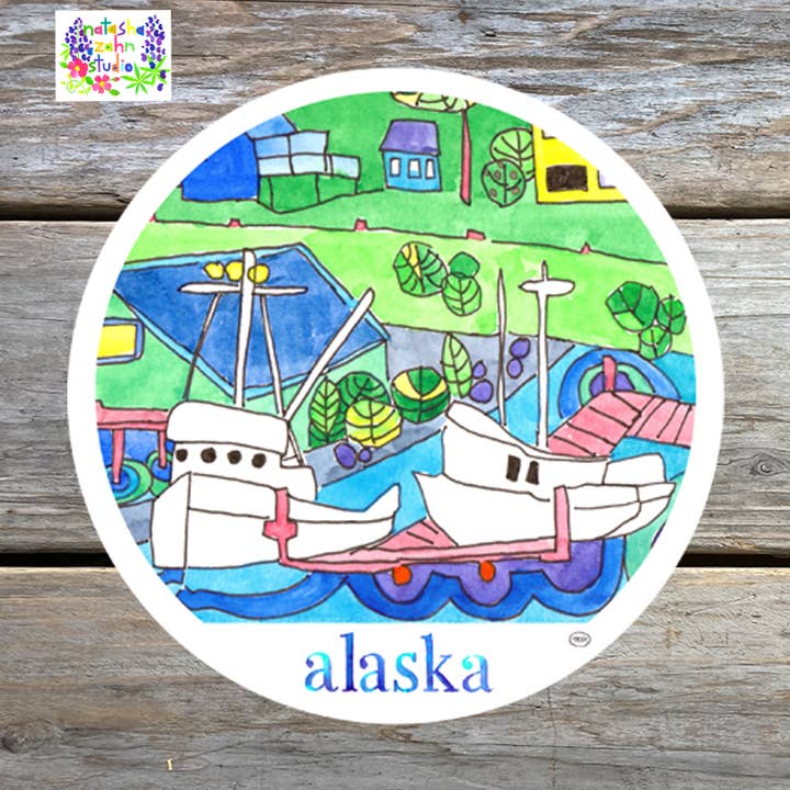 Autocollant Front de Mer Alaska pour la vente par Natasha Zahn Studio