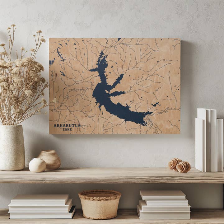 Arkabutla Lake Mississippi Custom Lake Map for wholesale by Benoit's Design Co.