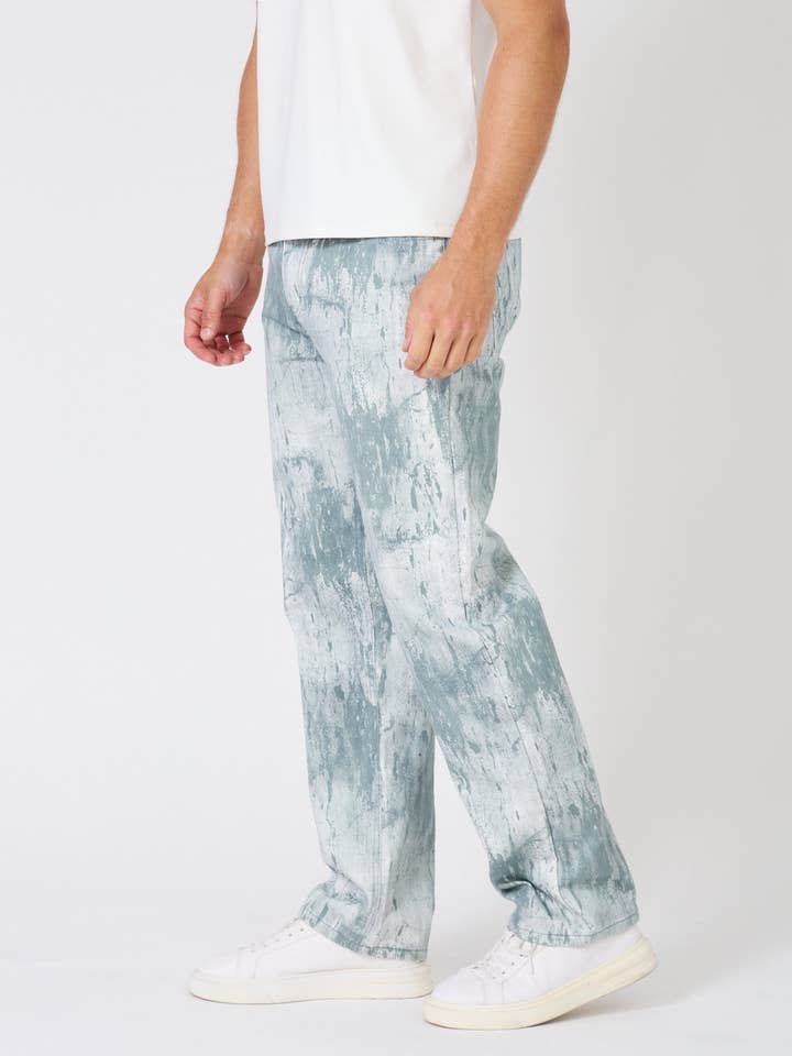 TOP MONDAY - Wholesale Top & Pant Set (NOT Loungewear) - Men's - Paint Effect Denim Set – Street Chic Look for Winter14