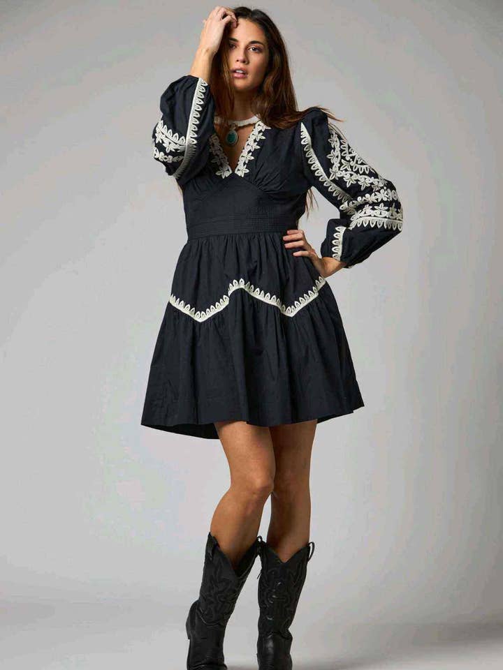 BOHO CHIC COTTON DRESS WITH EMBROIDERY for wholesale by SWEET MAGIC MODA Y COMPLEMENTOS