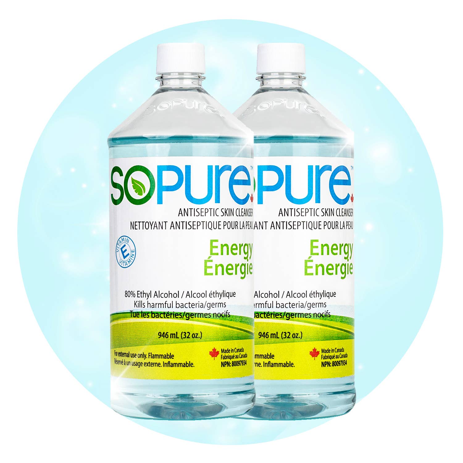 SoPure - Vendita all'ingrosso Igienizzante per le mani - Disinfettante spray per le mani da 32 oz o 946 ml 80% di alcool etilico3