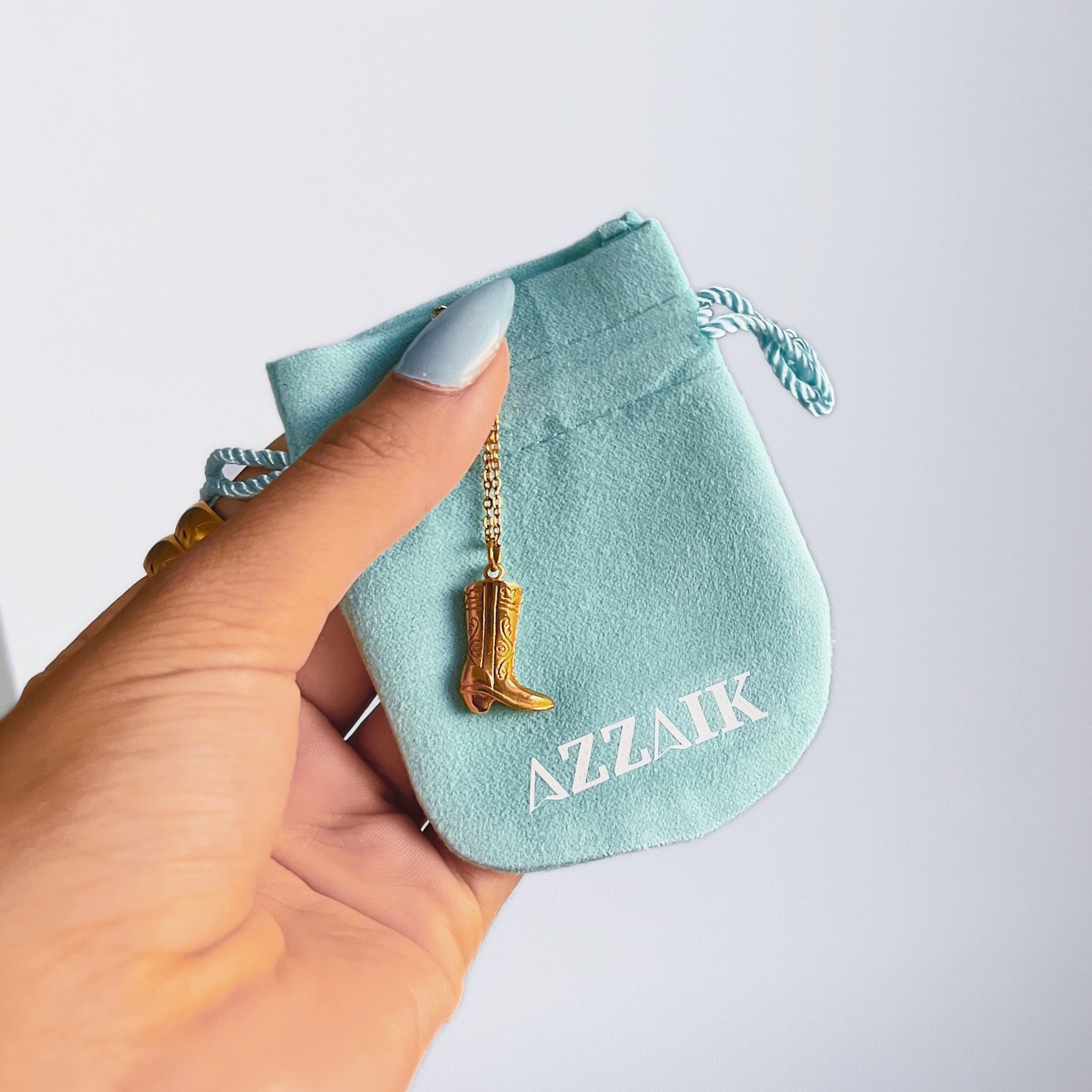 AzzaikJewelry - Wholesale Link & Chain Necklace - Cowboy Boot Charm Necklace Stainless Steel5