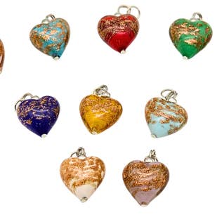 Luna pufhjerte Murano-glas vedhængshalskæde - assorterede farver for engroshandel hos Alice Sturzinger LLC