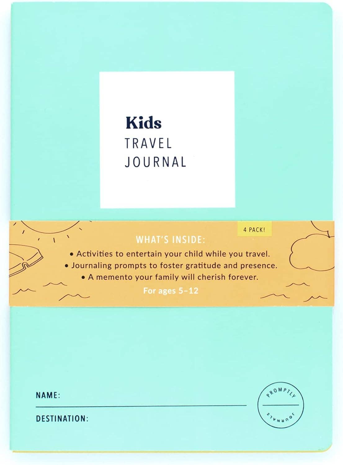 Promptly Journals - Vente Journal intime – enfant - Journal de voyage pour enfants - Carnet d'aventures (lot de 4)10