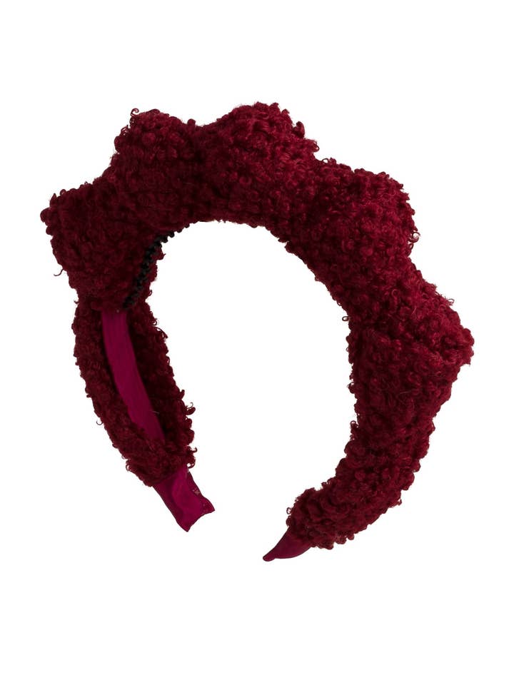 Fuzzy Mountain Queen Headband - Burgundy Fur for wholesale by Project 6 NY Kids