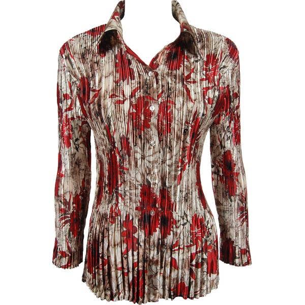 The Magic Scarf Company - Wholesale Button Down Shirt - Women's - 1148 - Satin Mini Pleats Blouses26
