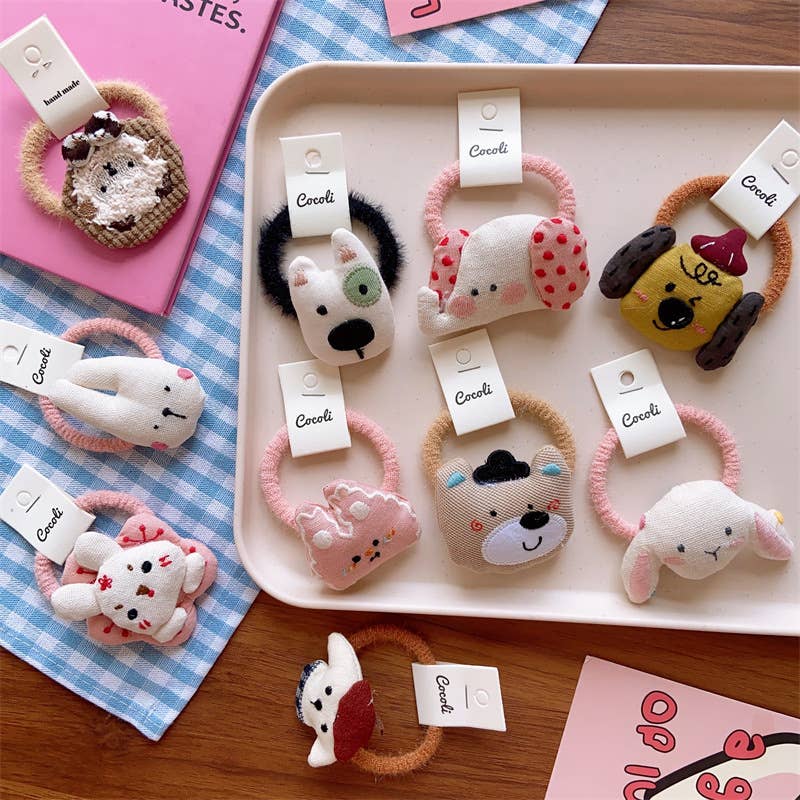 Tourtiwi - Wholesale Hair Tie - Kids - Cute animal hair band, cotton checkered hair tie11