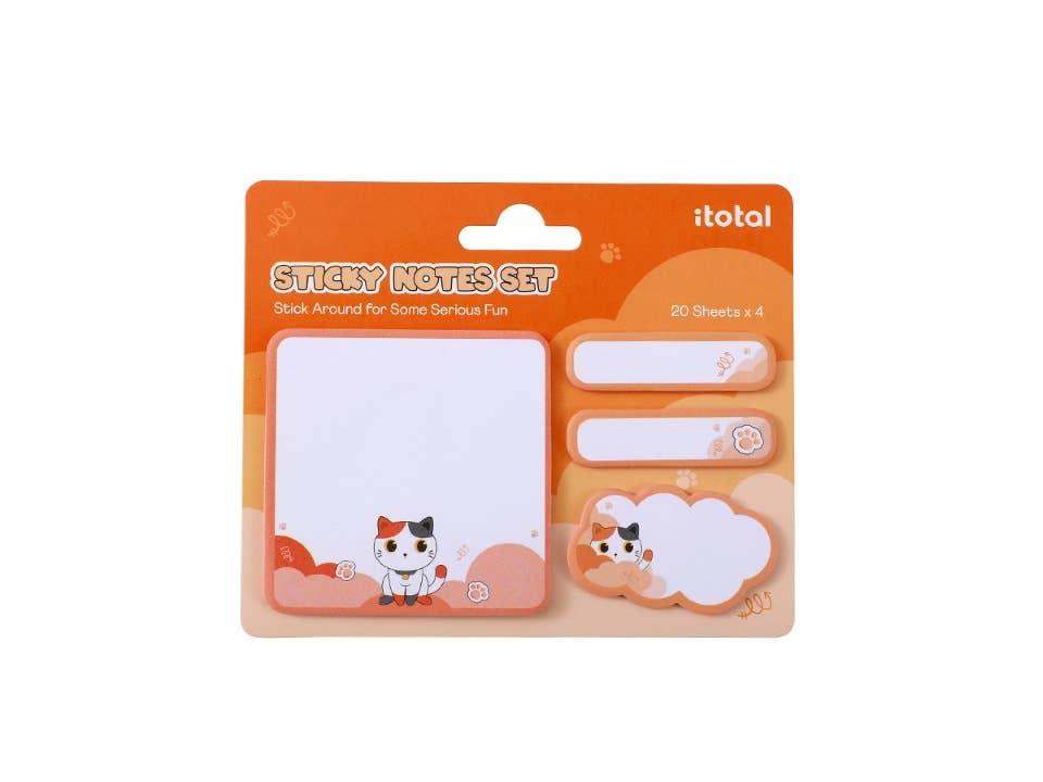 I-Total, I-Drink - Wholesale Sticky Notes - Sticky Memos Orange Cat
