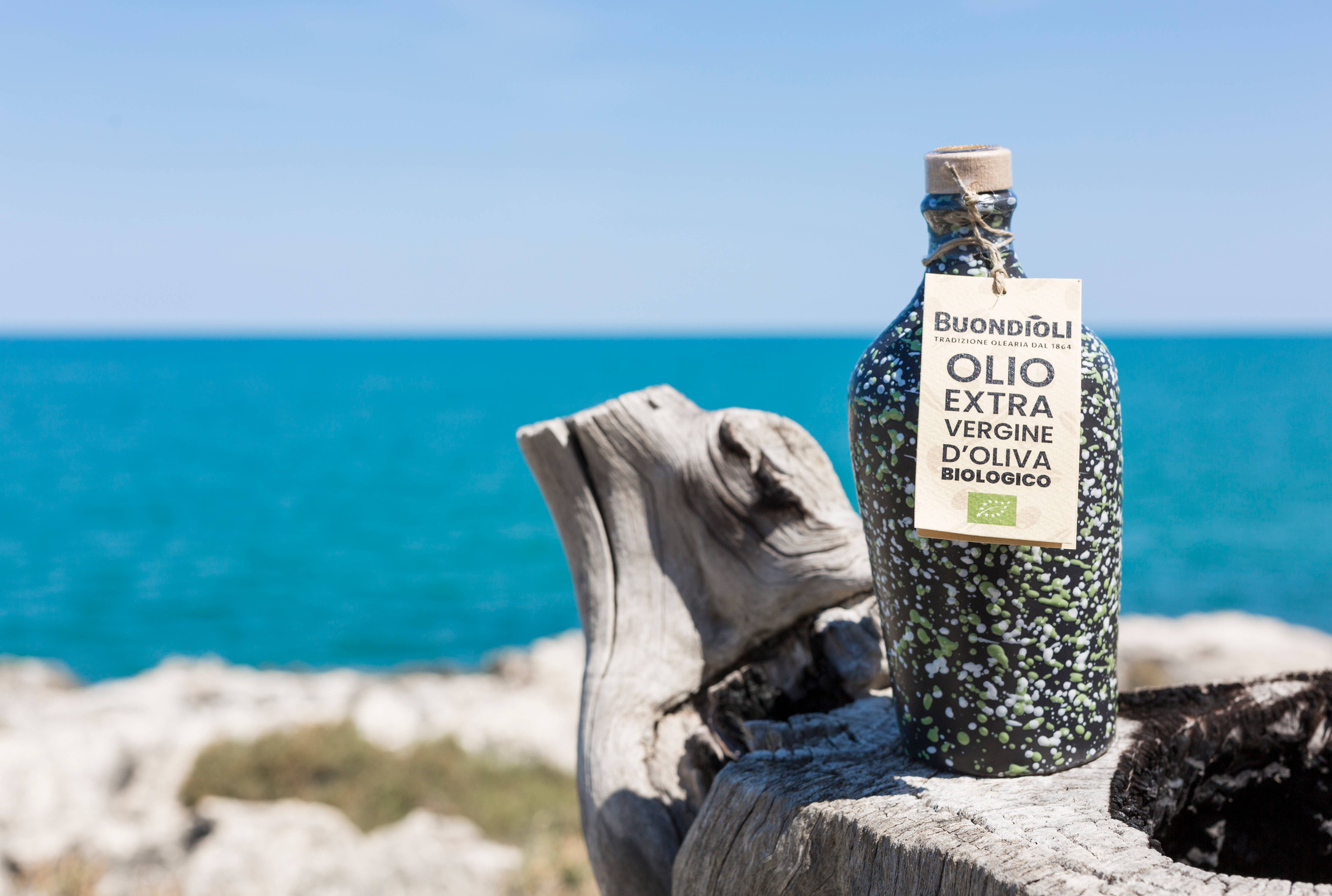 Azure Bocal artisanal en céramique bleue avec huile d'olive extra vierge bio 500 ml en vente sur Faire4