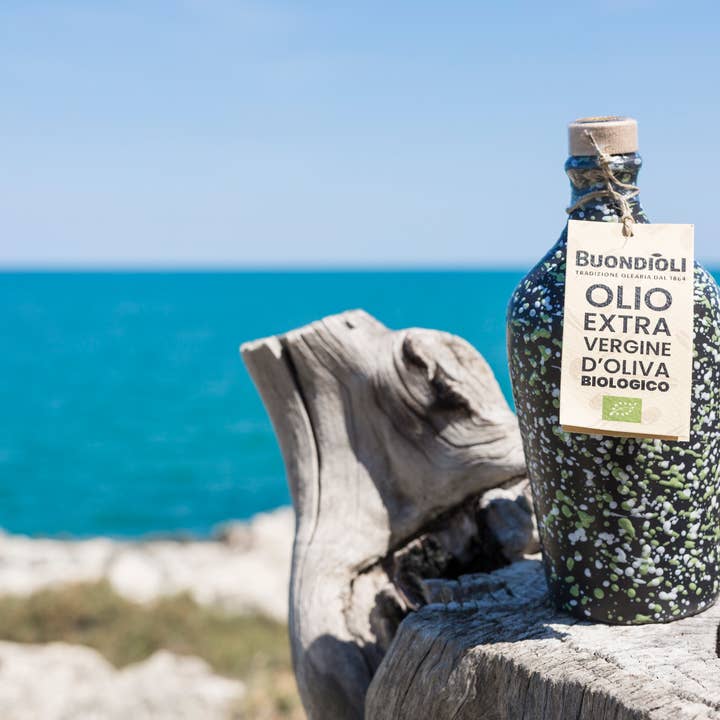 Azure Bocal artisanal en céramique bleue avec huile d'olive extra vierge bio 500 ml en vente sur Faire4