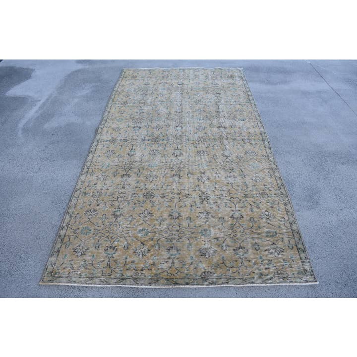 Alfombra de lana tejida a mano en beige y azul vintage para venta al por mayor de Anatolia Loom