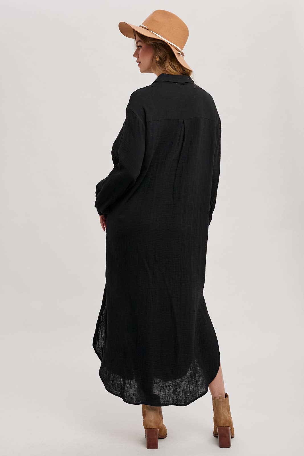 Bluivy - Wholesale Dress - Women's - BUTTON UP MAXI SHIRT DRESS WITH POCKET44