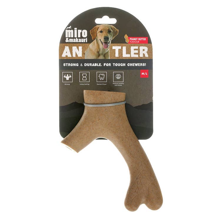 Tough Toys for Dogs - Peanut Butter Antler Toy (Order 6 for 10% off) for wholesale by Miro & Makauri