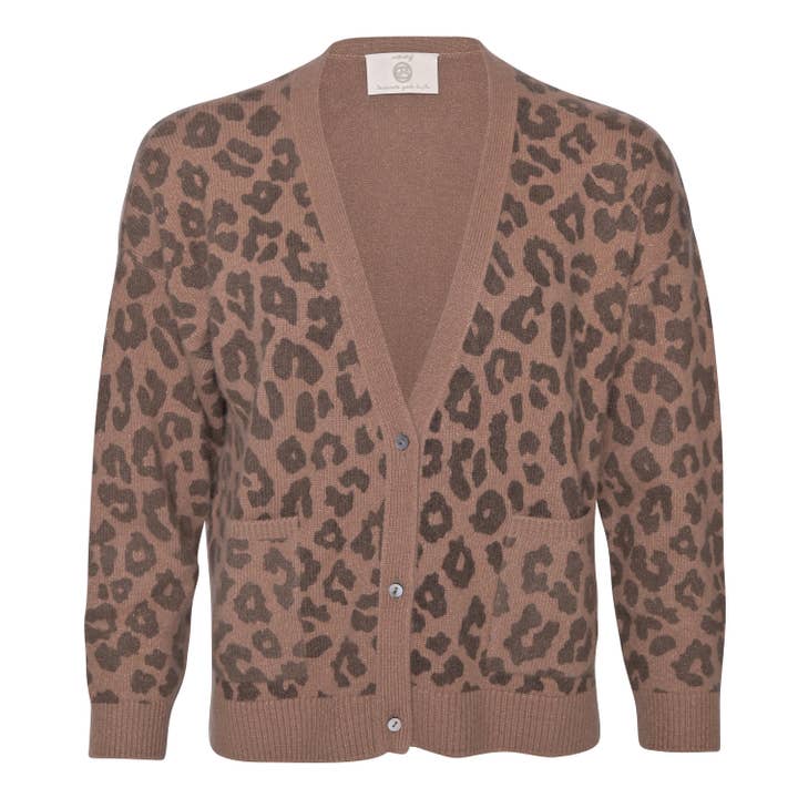 Cardigã de Caxemira Eliana-cs Leo com Lurex em Chocolate Quente por atacado de cute stuff GmbH