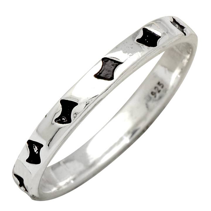 Stacking Band Ring in Solid 925 Sterling Silver for wholesale by Tiramisu