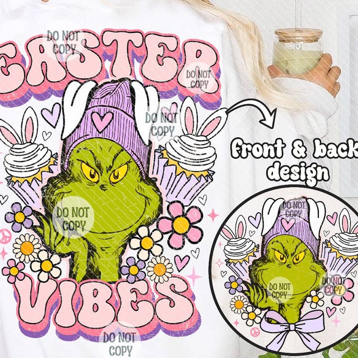 Easter Vibes DTF Transfer for wholesale by Pink Flamingo Boutique