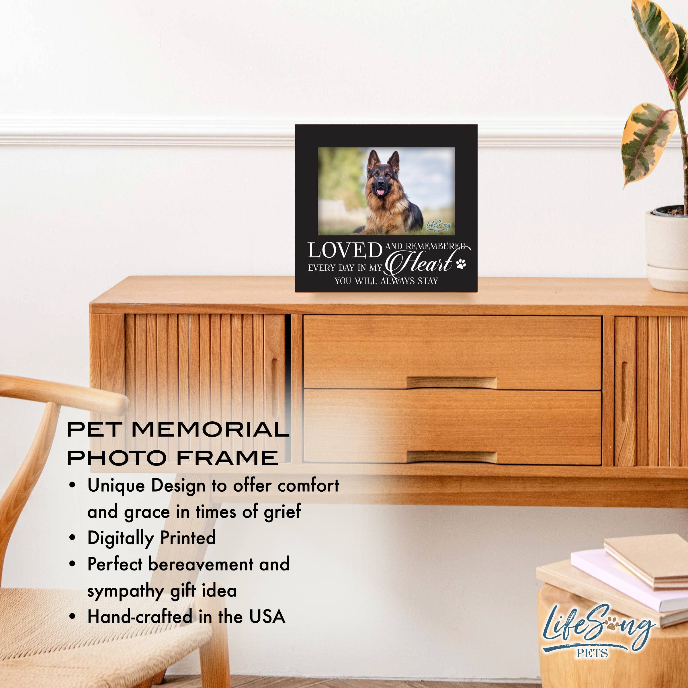 LifeSong Milestones - Wholesale Picture Frame - Dog Memorial Wooden Picture Frame – Loved and Remembered 3