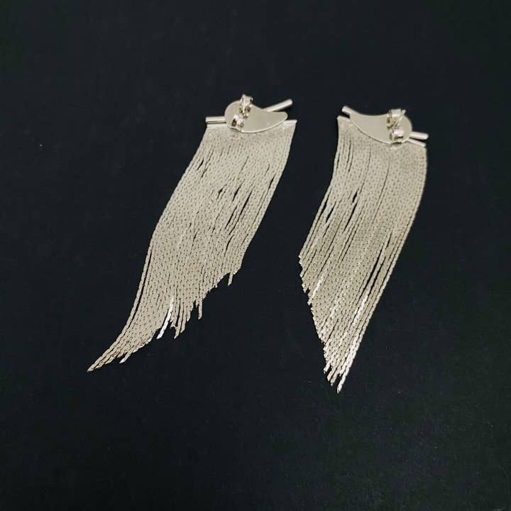 Housegoldjewelry – wholesale Tofsörhängen – Silver Tassel Örhängen, Vattenfall Örhängen, Fringe Örhängen,