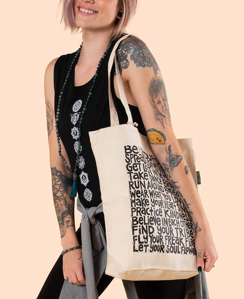 Soul Flower - Wholesale Tote Bag - Unisex - Soul Flower Manifesto Eco Tote Bag - Organic Totes2