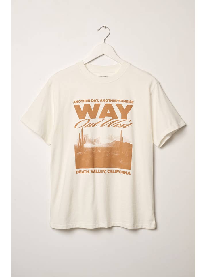 Ivory Death Valley Desert Vintage-Wash Western Graphic Tee for wholesale on Faire