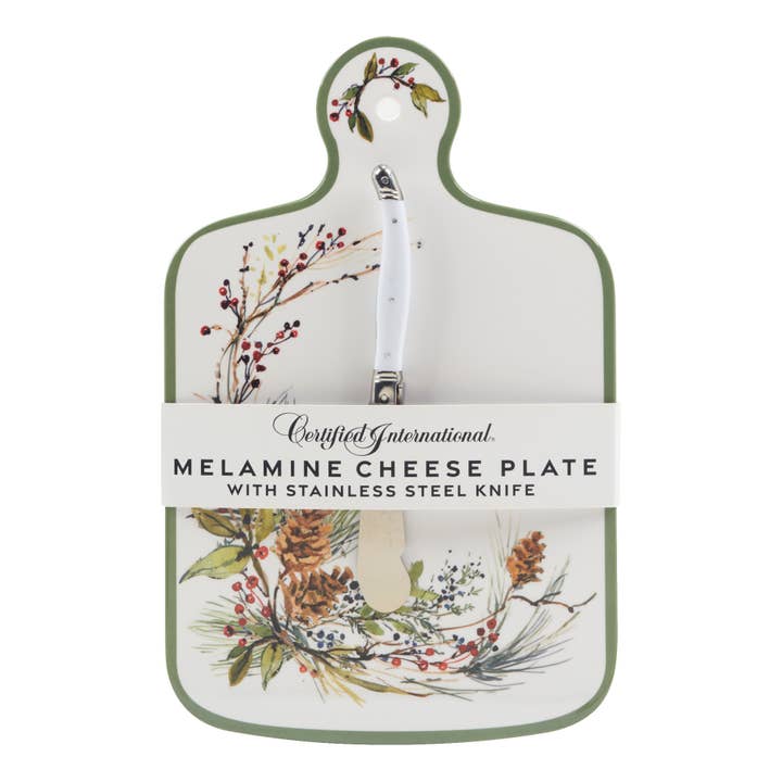 Winters Forest Christmas HW Melm Cheese Board w Knife for wholesale by Certified International