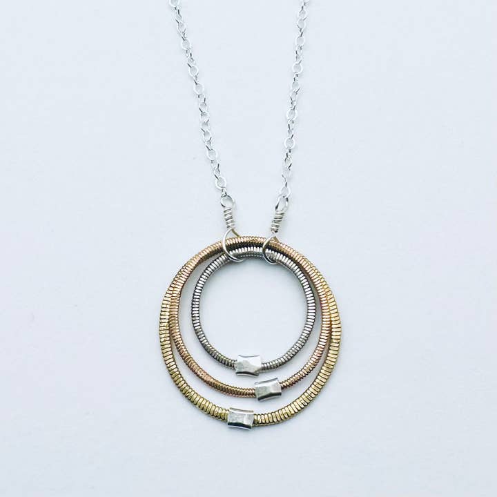 Triple Circle Necklace for wholesale by Middle Sister Designs