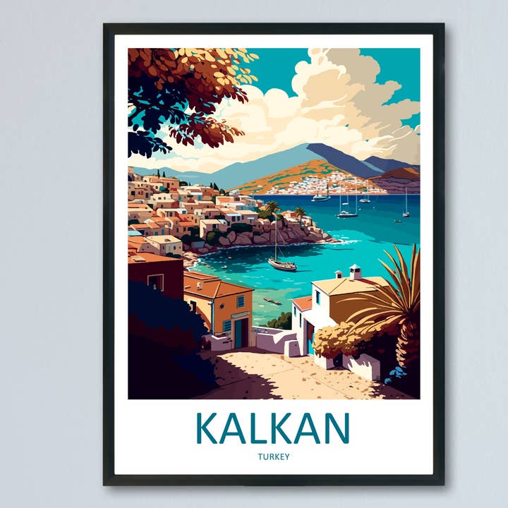 Kalkan Turkey Travel Poster for wholesale by TravelzonaArt