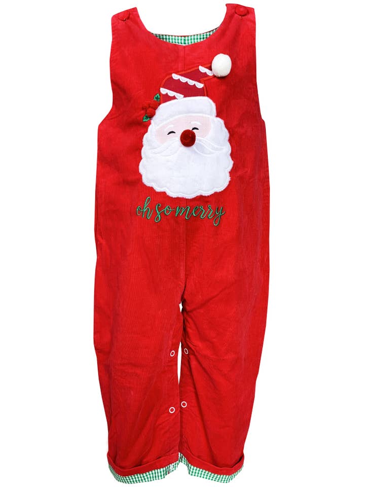 Angeline Kids - Wholesale Jumpsuit - Baby - CLEARANCE Baby Boys Christmas Santa Red Corduroy Longall
