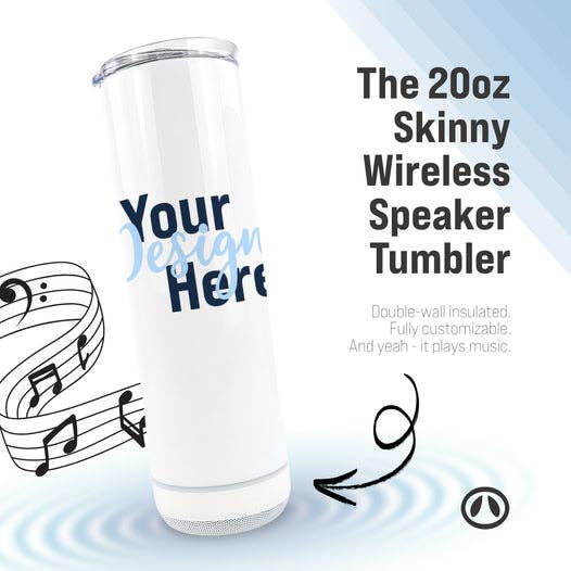 Sublimation blank Bluetooth speaker cup for wholesale by FaithHopeFashionsLLC