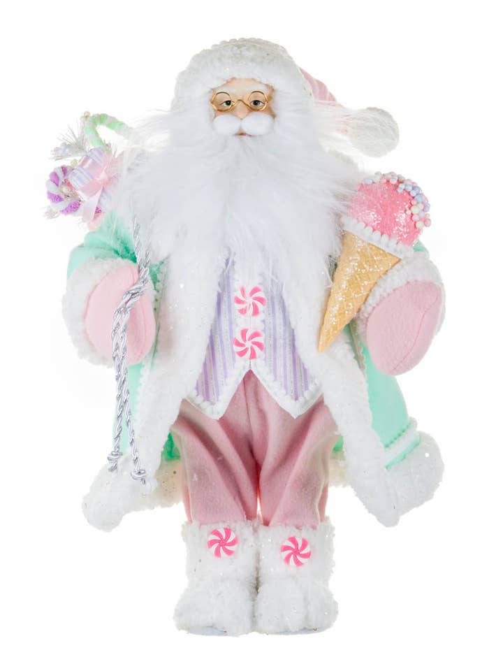 Rosa/Grüne Weihnachtsmannfigur, die Eis hält für den Großhandel von Starlight Collection
