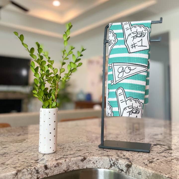 Green Tailgate Towel|Jessica Reynolds Art for wholesale by Jessica Reynolds Art