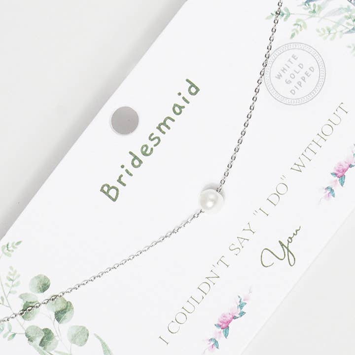 Fashion City - Wholesale Pendant/Charm Necklace - Gold-Dipped Pearl Bridesmaid Necklace