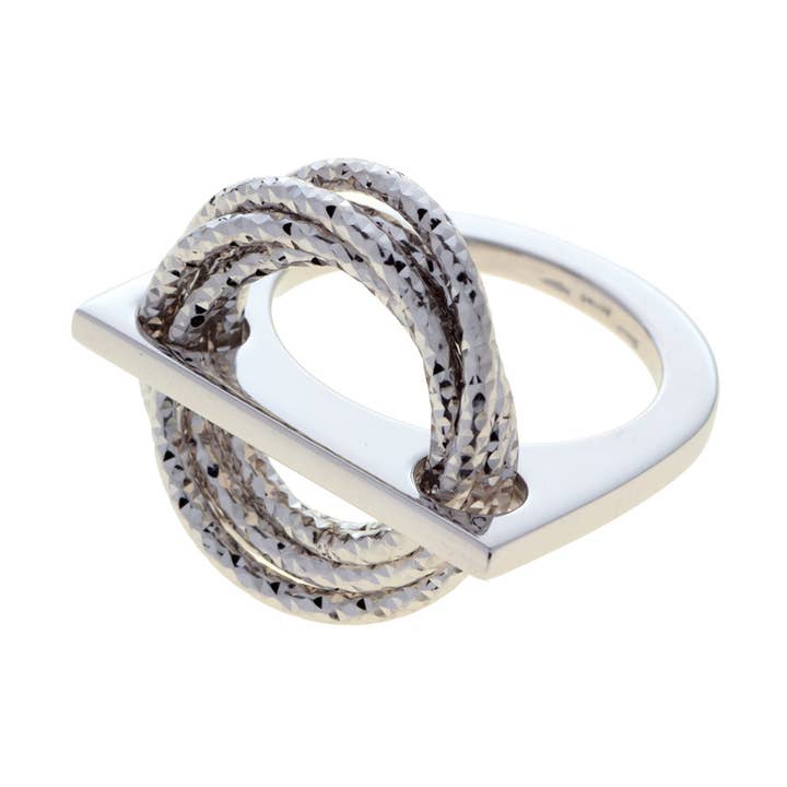 ANILLO BRIGHT MINDS PLATEADO RODIADO, HECHO A MANO EN ITALIA para venta al por mayor de PNG68