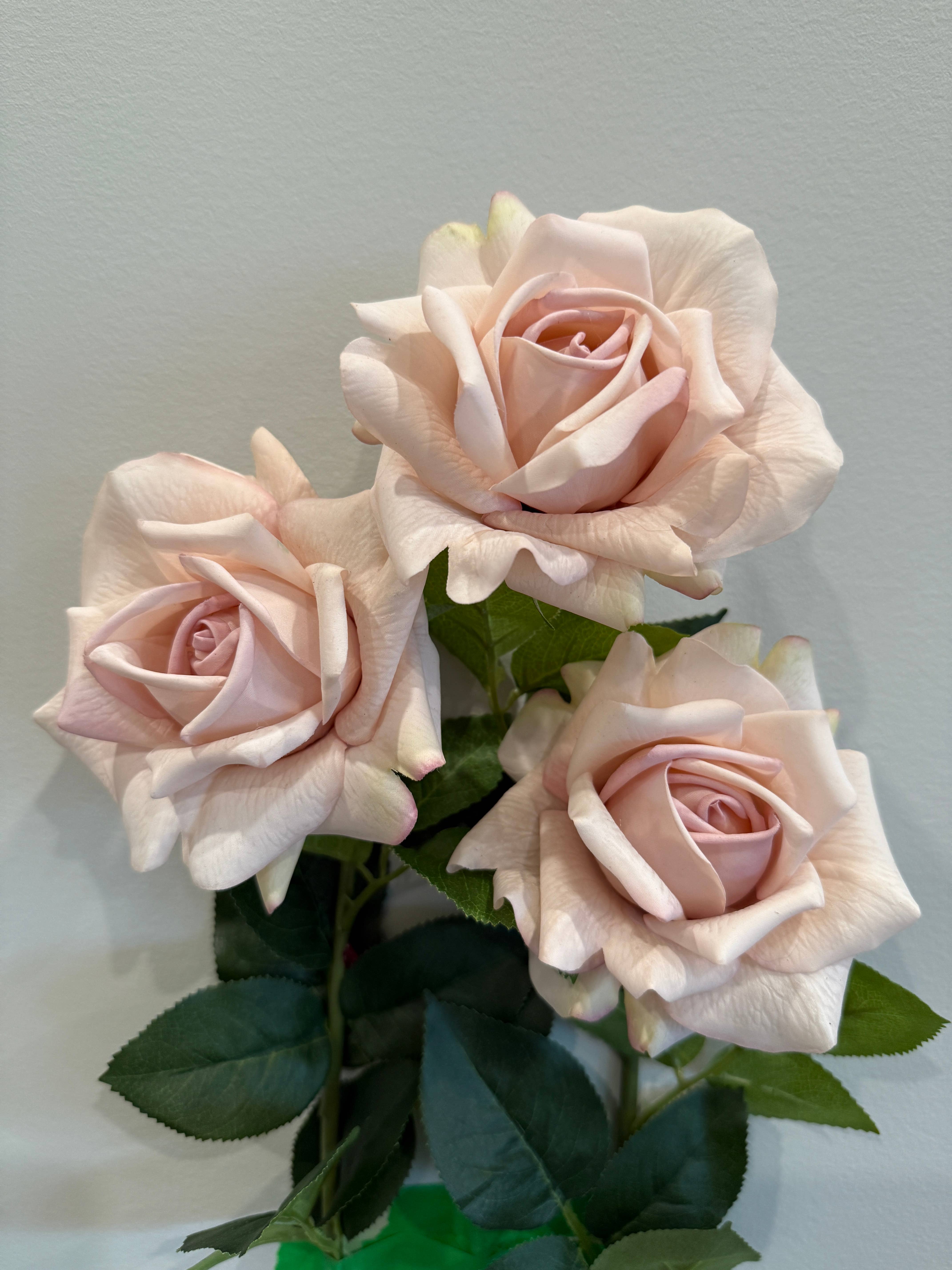 Pickadilly's - Wholesale Artificial Flowers - Real Touch Light Pink Rose1