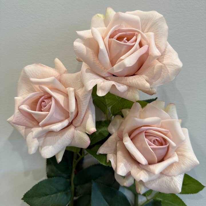 Pickadilly's - Wholesale Artificial Flowers - Real Touch Light Pink Rose1