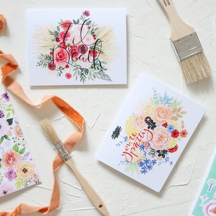 Stephanie Tara Stationery - Wholesale Birthday Card - Happy Birthday Vintage Floral Greeting Card