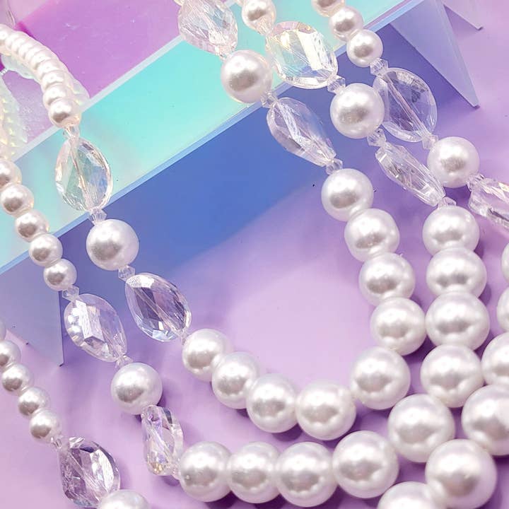 Arya Jewellery Wholesale - Wholesale Jewelry Set - Shiny Pearl Multi Layer Necklace & Earrings2