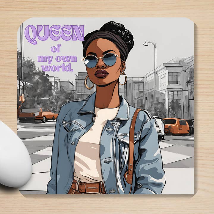 Queen of my Own World Mousepad for wholesale by Self Care Tribe