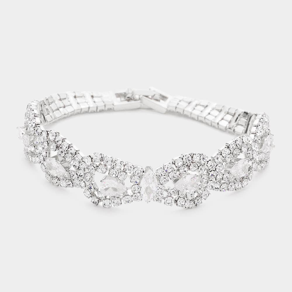 Sensibling Corp. – Großhandel Tennis-Armband – CZ Marquise-Tropfenstein-akzentuiertes Abendarmband0