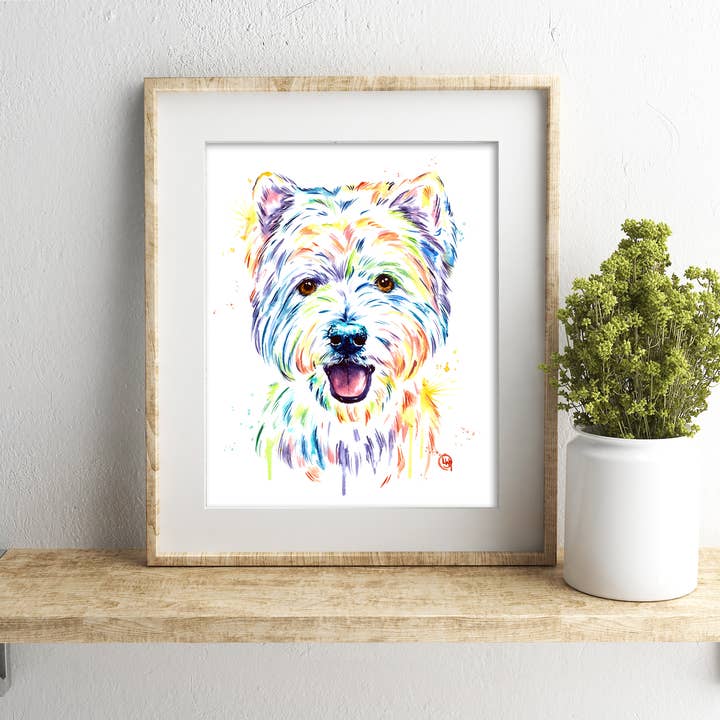 Whitehouse Art - Wholesale Art Print - Westie Art Print - Dog Theme, West Highland Terrier