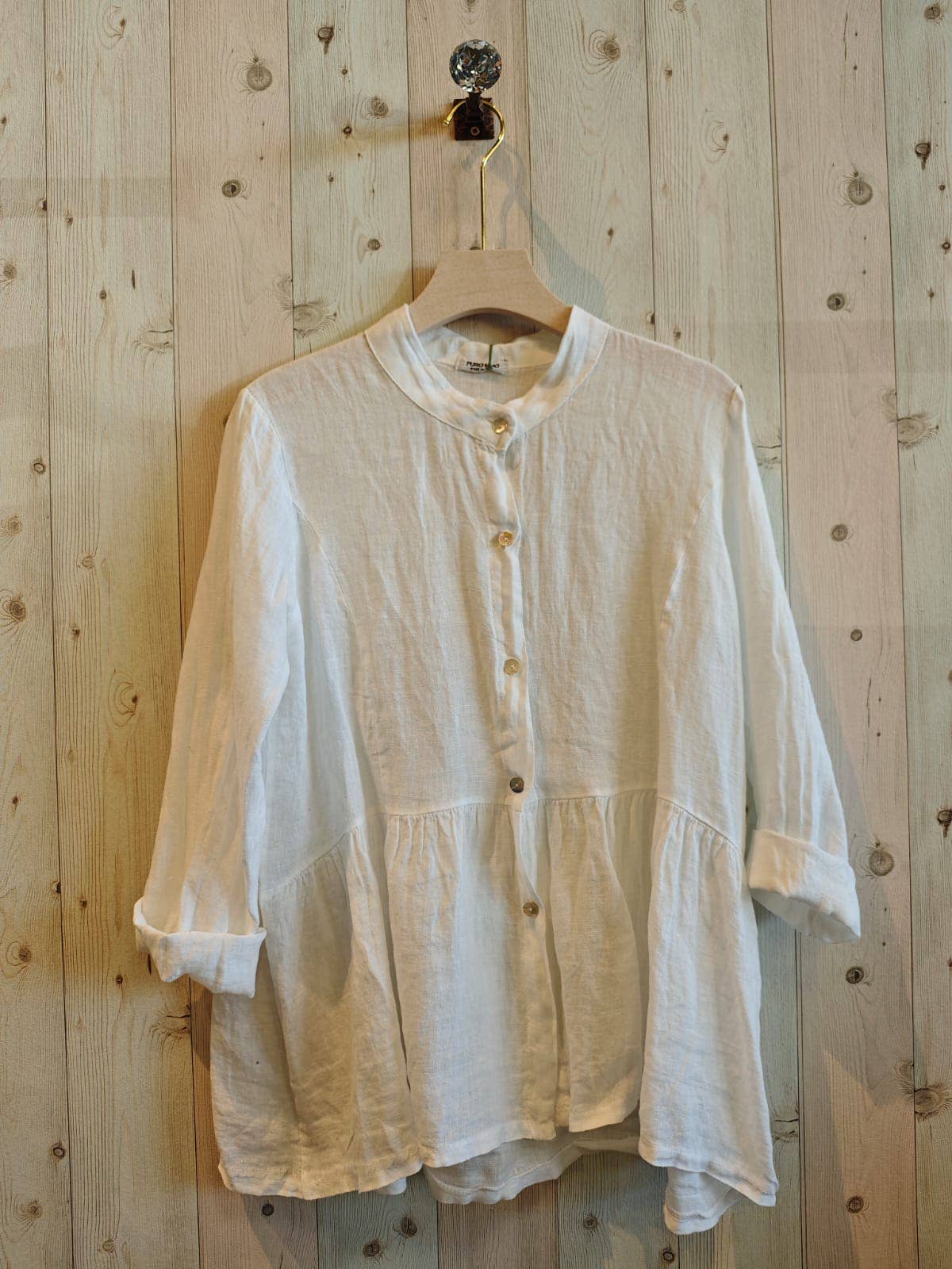 Linen & More - Vendita all'ingrosso Camicia button down - Donna - REF 6880 CAMICIA LINO 100% COLLO ALLA COREANA6