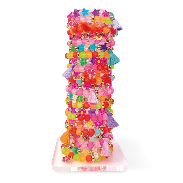 Color Me Happy Tower | La confezione contiene 24 braccialetti + espositore gratuito per la vendita all'ingrosso da parte di Girl Nation